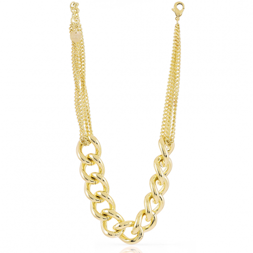 Collana catena fantasia in bronzo dorato