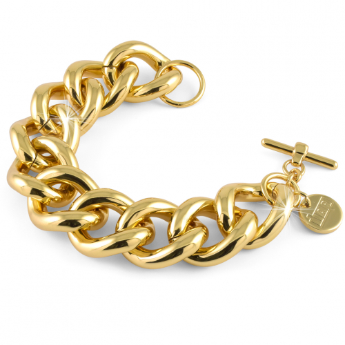 Bracciale catena grumetta maxi in bronzo dorato Bracciale catena grumetta maxi in bronzo dorato