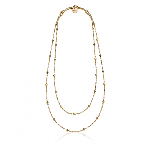 Collana in bronzo dorato con sfere