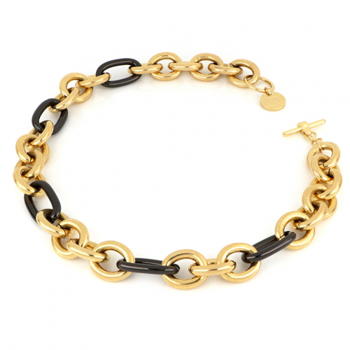 Collana in bronzo giallo nero
