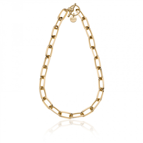 Collana in bronzo dorato catena forzatina