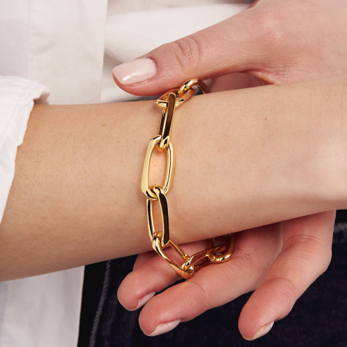 Bracciale in bronzo dorato catena forzatina Bracciale in bronzo dorato catena forzatina
