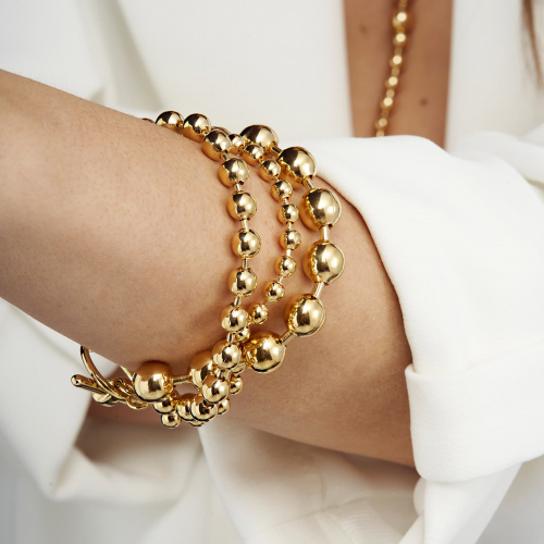 Bracciale in bronzo dorato Sphere
