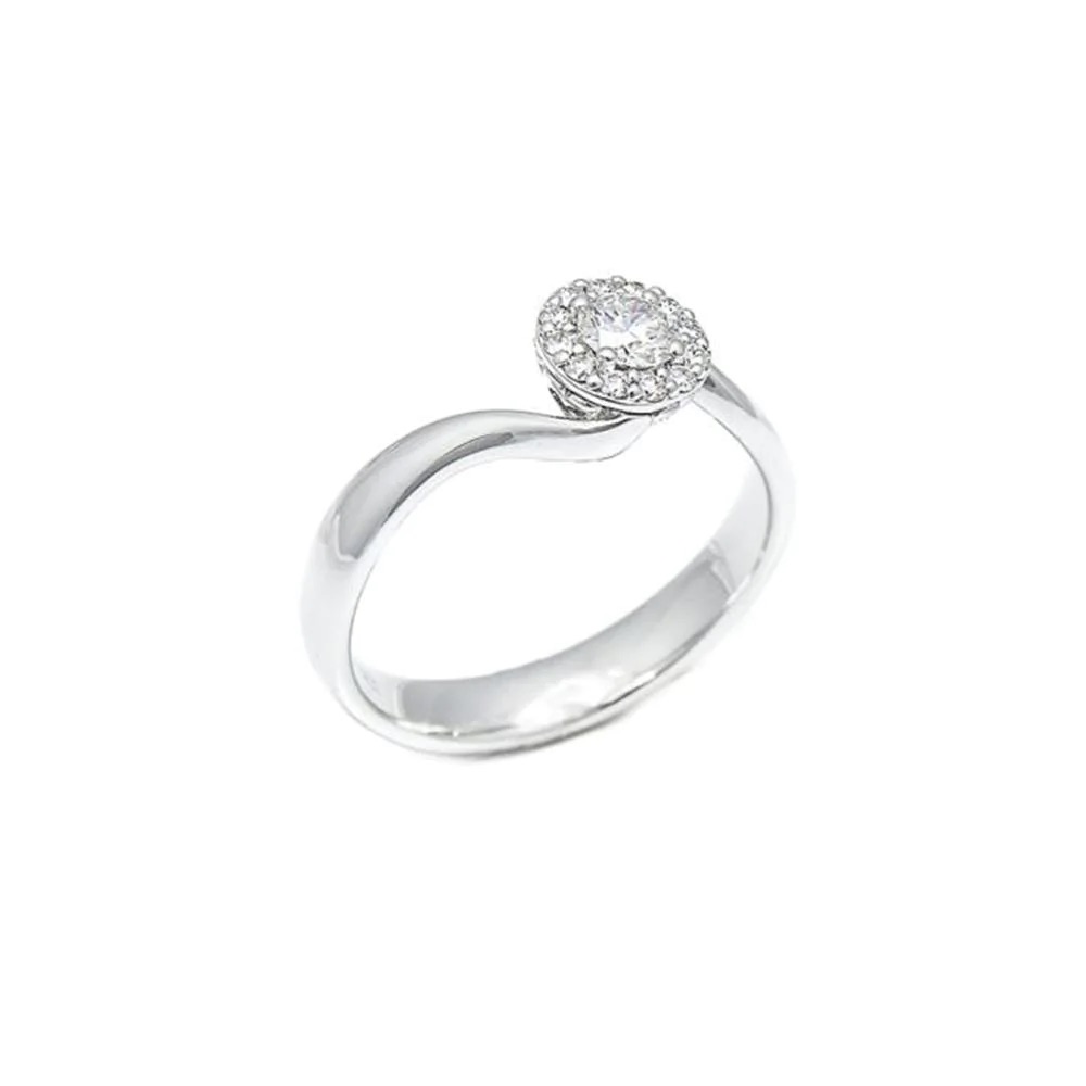 Solitario Anniversary con contorno diamanti Solitario Anniversary con contorno diamanti