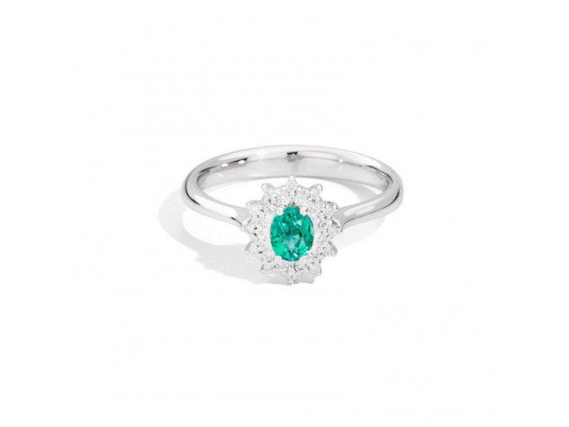 Anello Camelia Smeraldo 