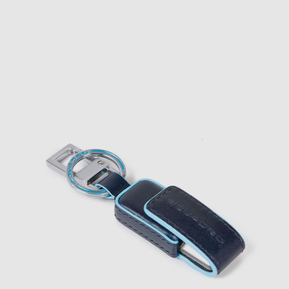 Portachiavi in pelle con chiavetta USB da 64 GB Blue Square