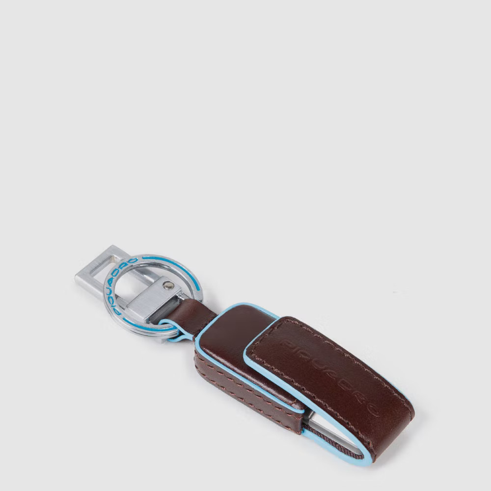 Portachiavi in pelle con chiavetta USB da 64 GB Blue Square