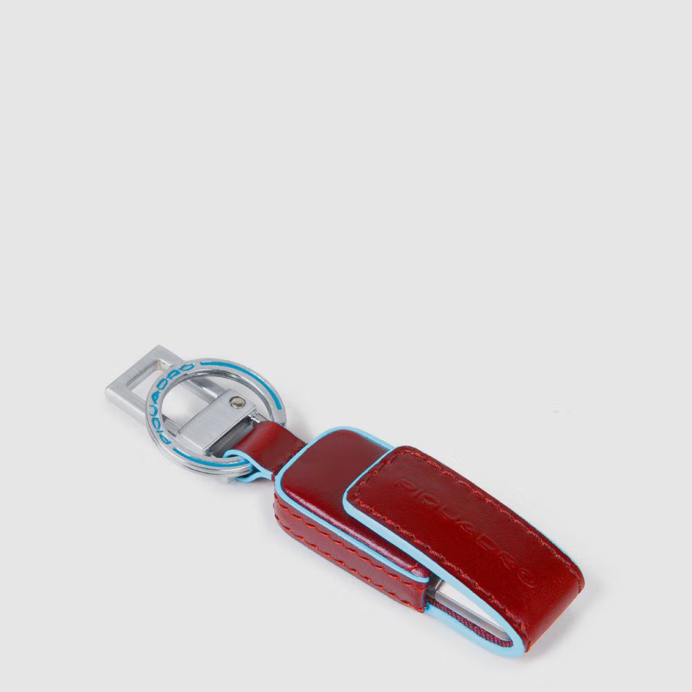 Portachiavi in pelle con chiavetta USB da 64 GB Blue Square