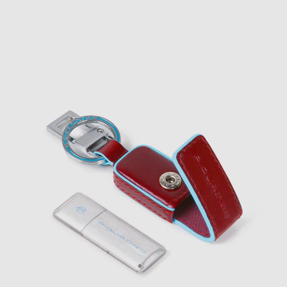 Portachiavi in pelle con chiavetta USB da 64 GB Blue Square
