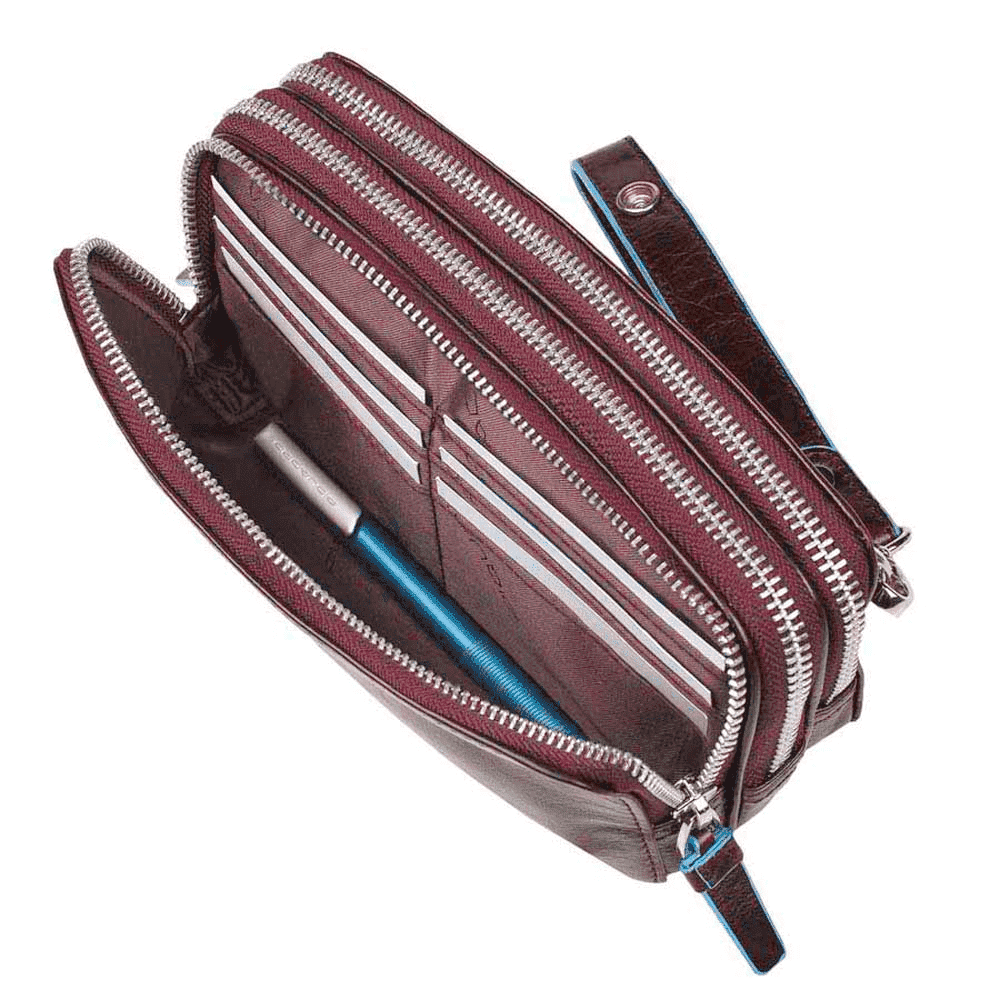 Astuccio a tre scomparti con polsiera rimovibile Blue Square