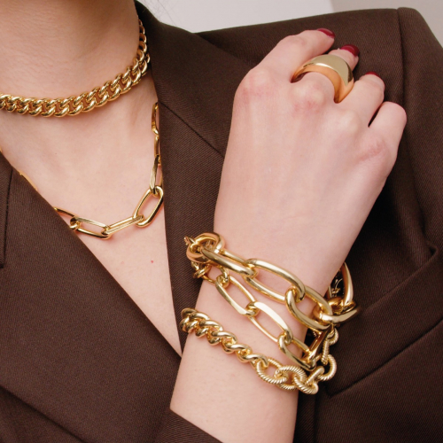 Bracciale in bronzo dorato